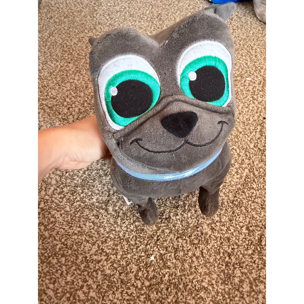Disney Puppy Dog Pals Bingo Plush Toy - Grey Pug with Blue Lightning Bolt Collar